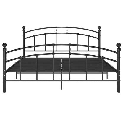 Bed Frame with Headboard without Mattress Black 160x200 cm Metal