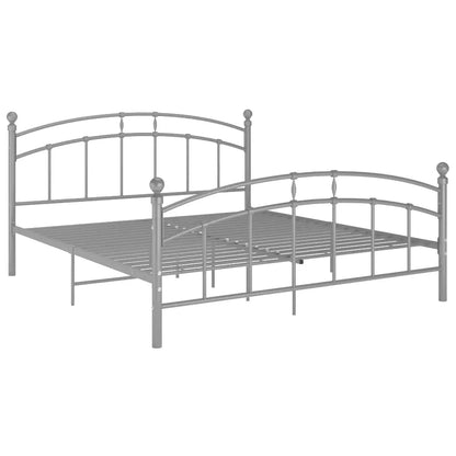 Bed Frame without Mattress Grey Metal 200x200 cm