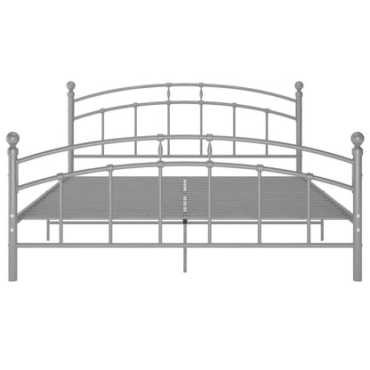 Bed Frame without Mattress Grey Metal 200x200 cm