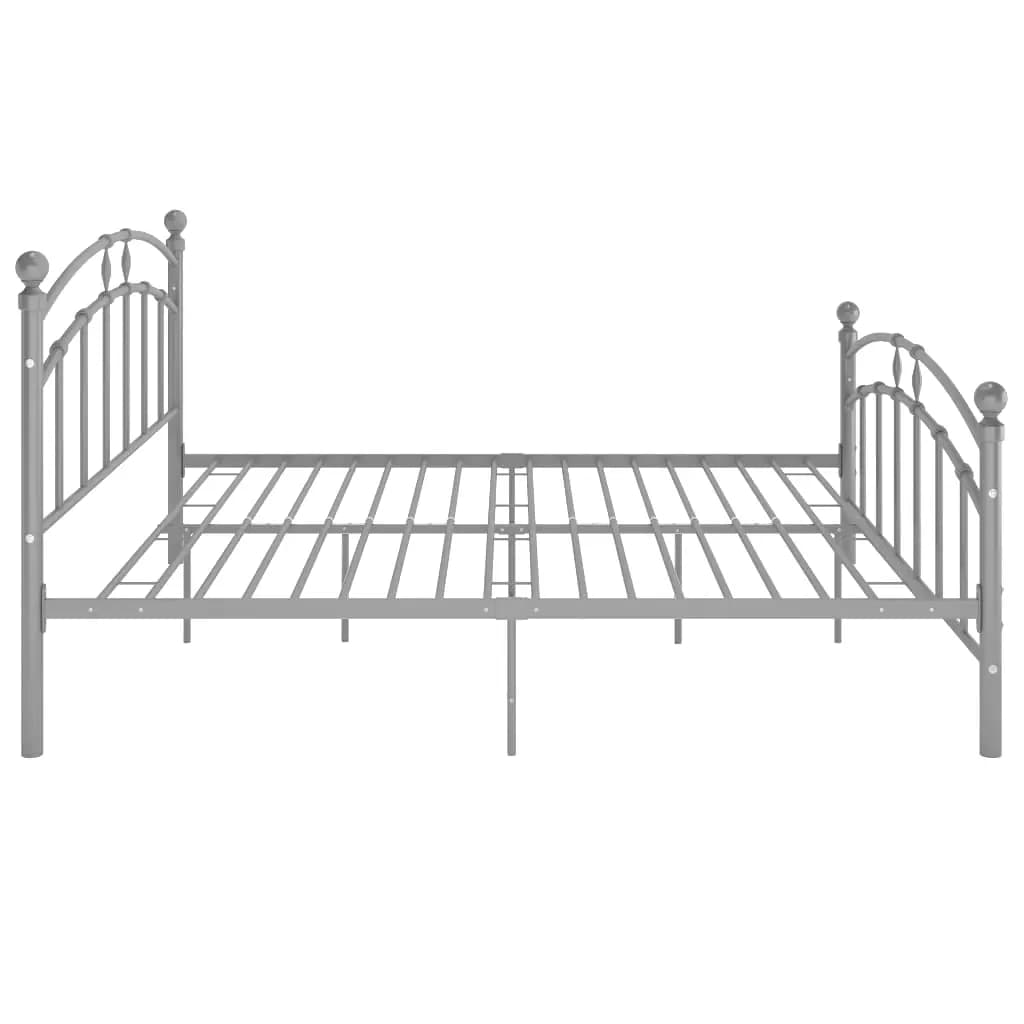 Bed Frame without Mattress Grey Metal 200x200 cm