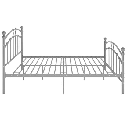 Bed Frame without Mattress Grey Metal 200x200 cm