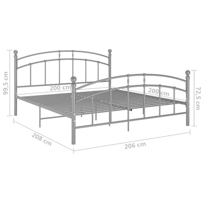 Bed Frame without Mattress Grey Metal 200x200 cm