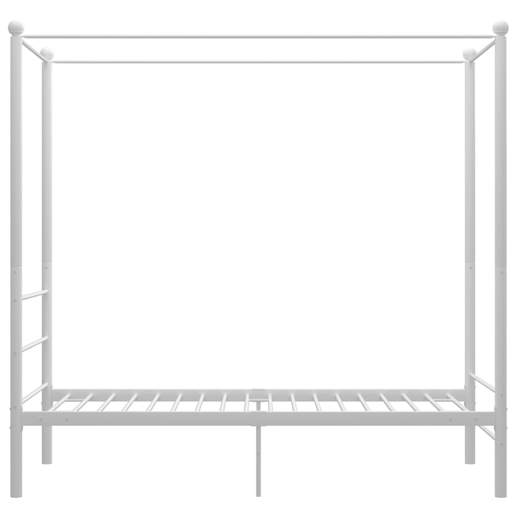Canopy Bed Frame without Mattress White Metal 90x200 cm