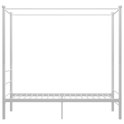 Canopy Bed Frame without Mattress White Metal 90x200 cm