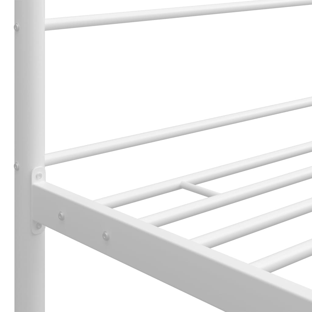 Canopy Bed Frame without Mattress White Metal 90x200 cm
