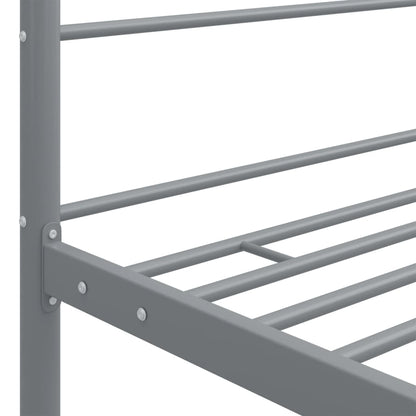 Canopy Bed Frame without Mattress Grey Metal 90x200 cm