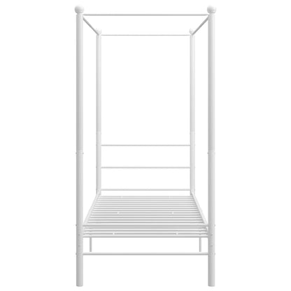 Canopy Bed Frame without Mattress White Metal 100x200 cm
