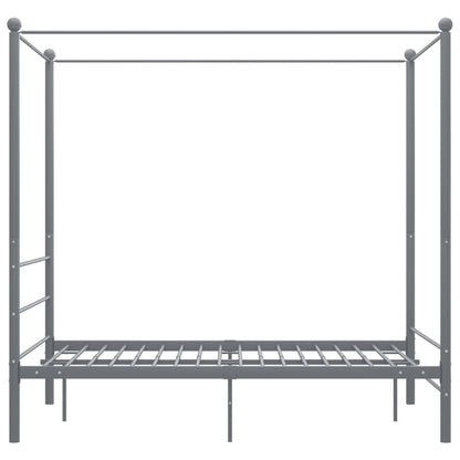 Canopy Bed Frame without Mattress Grey Metal 120x200 cm