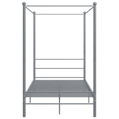 Canopy Bed Frame without Mattress Grey Metal 120x200 cm