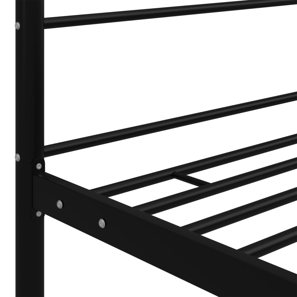 Bed Frame with Canopy without Mattress Black 140x200 cm Metal