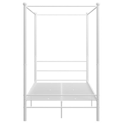 Bed Frame with Canopy without Mattress White 140x200 cm Metal