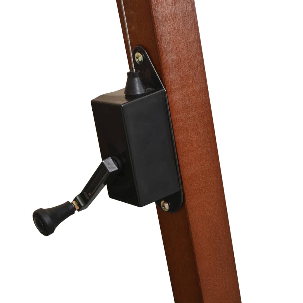 Hanging Garden Parasol with Pole Black 3x3 m Solid Fir Wood