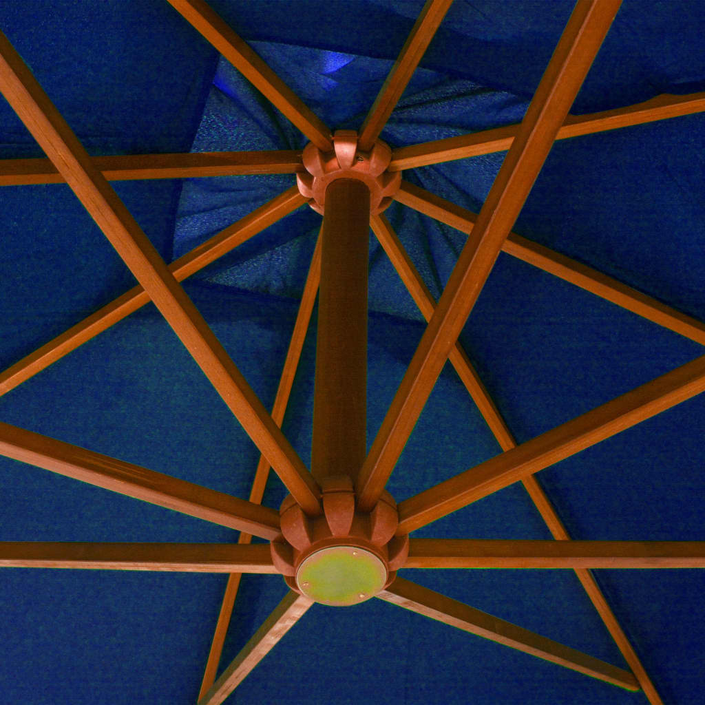 Hanging Garden Parasol with Pole Azure Blue 3x3 m Solid Fir Wood