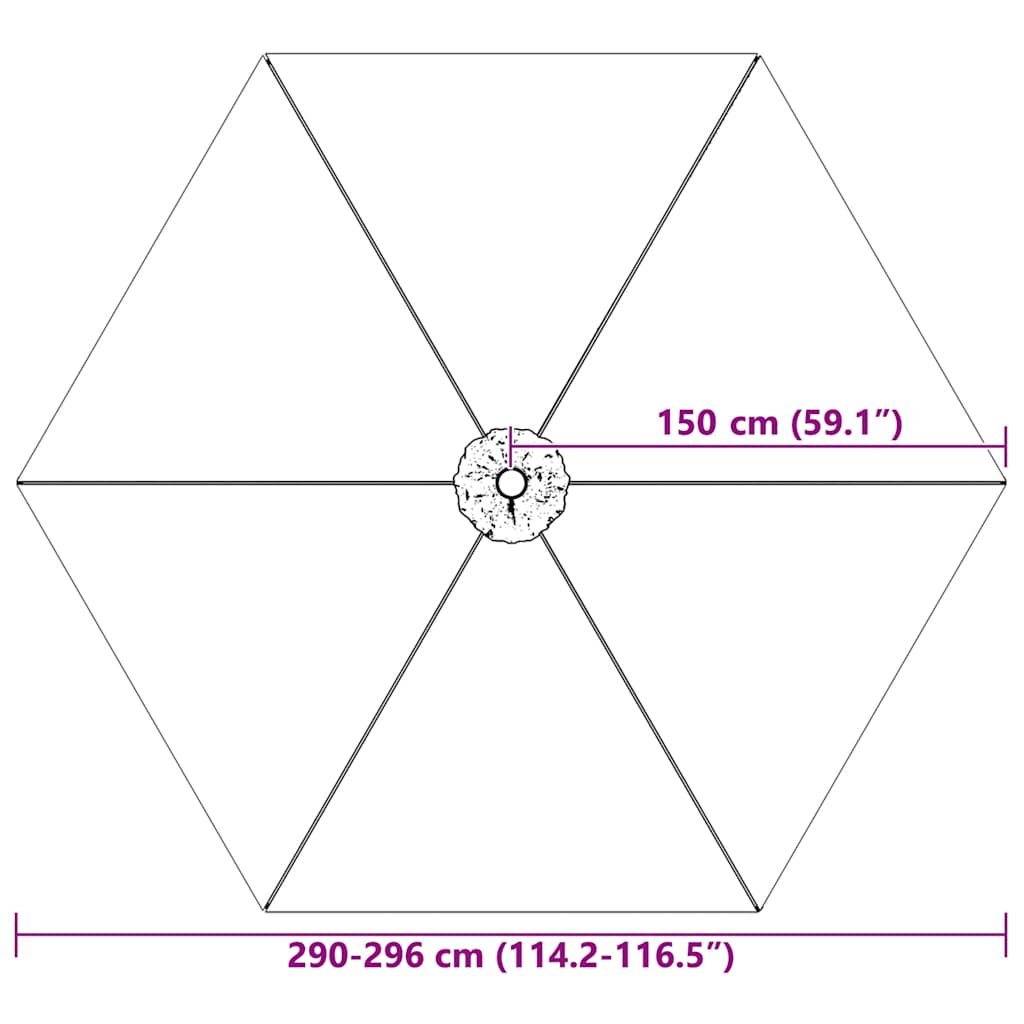 Replacement Fabric for Outdoor Parasol Taupe 300 cm