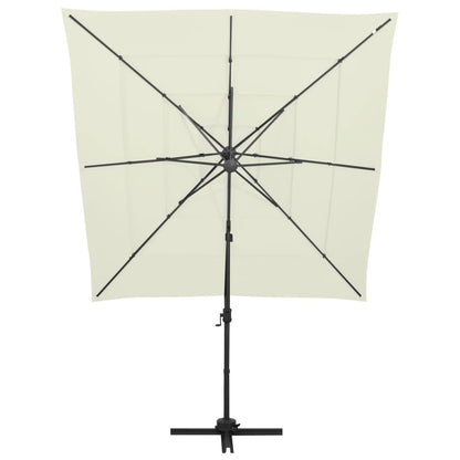 4-Tier Garden Parasol with Aluminium Pole Sand 250x250 cm