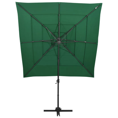 4-Tier Garden Parasol with Aluminium Pole Green 250x250 cm