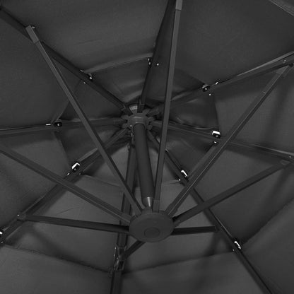 4-Tier Garden Parasol with Aluminium Pole Anthracite 3x3 m