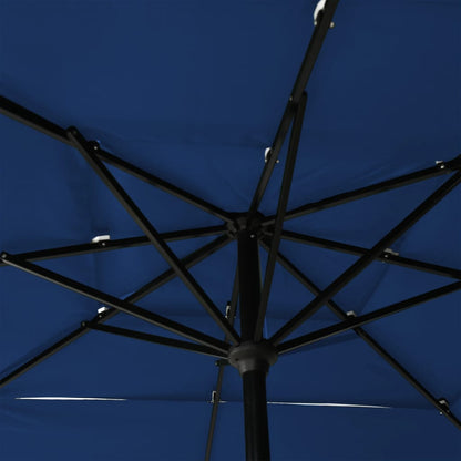 3-Tier Garden Parasol with Aluminium Pole Azure Blue 2.5x2.5 m