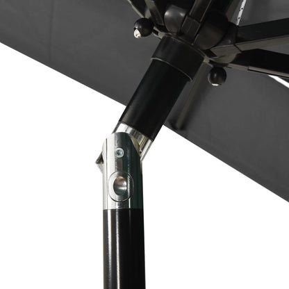 3-Tier Garden Parasol with Aluminium Pole Anthracite 2x2 m