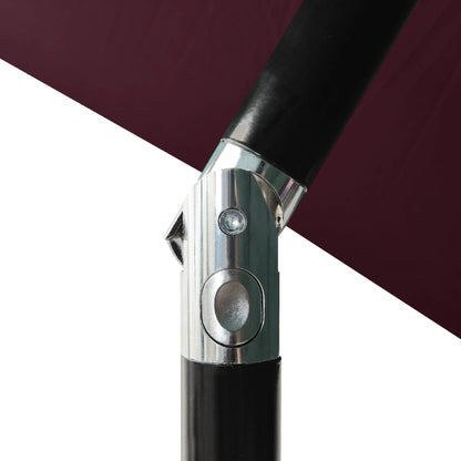 3-Tier Garden Parasol with Aluminium Pole Bordeaux Red 2 m