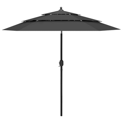 3-Tier Garden Parasol with Aluminium Pole Anthracite 2.5 m