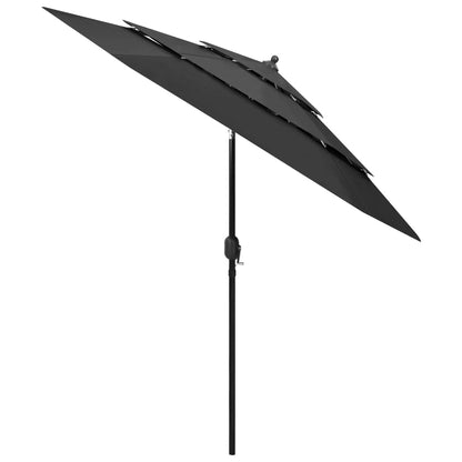 3-Tier Garden Parasol with Aluminium Pole Anthracite 2.5 m