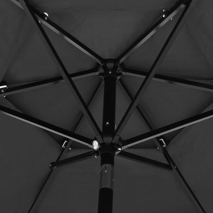 3-Tier Garden Parasol with Aluminium Pole Anthracite 2.5 m