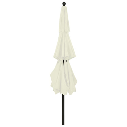 3-Tier Garden Parasol with Aluminium Pole Sand 3.5 m