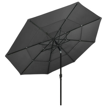 3-Tier Garden Parasol with Aluminium Pole Anthracite 3.5 m