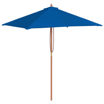 Garden Parasol with Wooden Pole Blue 150x200 cm