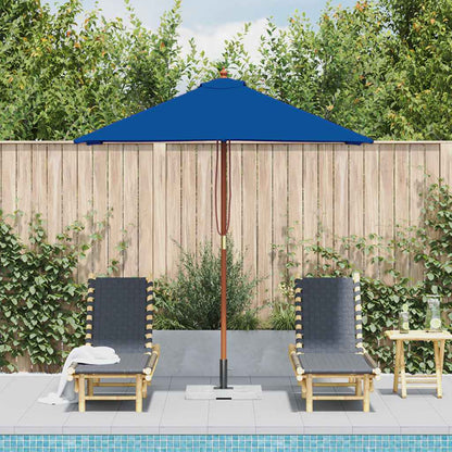 Garden Parasol with Wooden Pole Blue 150x200 cm