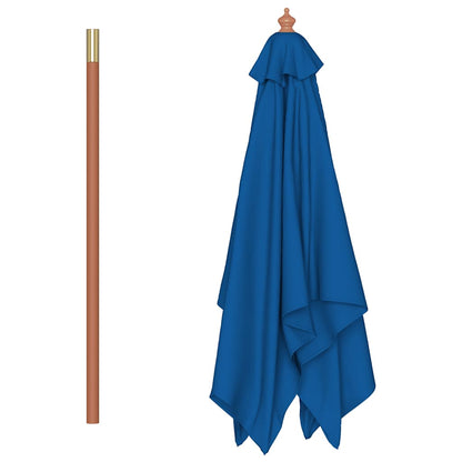 Garden Parasol with Wooden Pole Blue 150x200 cm