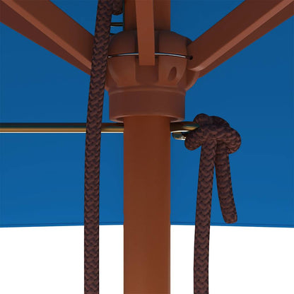 Garden Parasol with Wooden Pole Blue 150x200 cm
