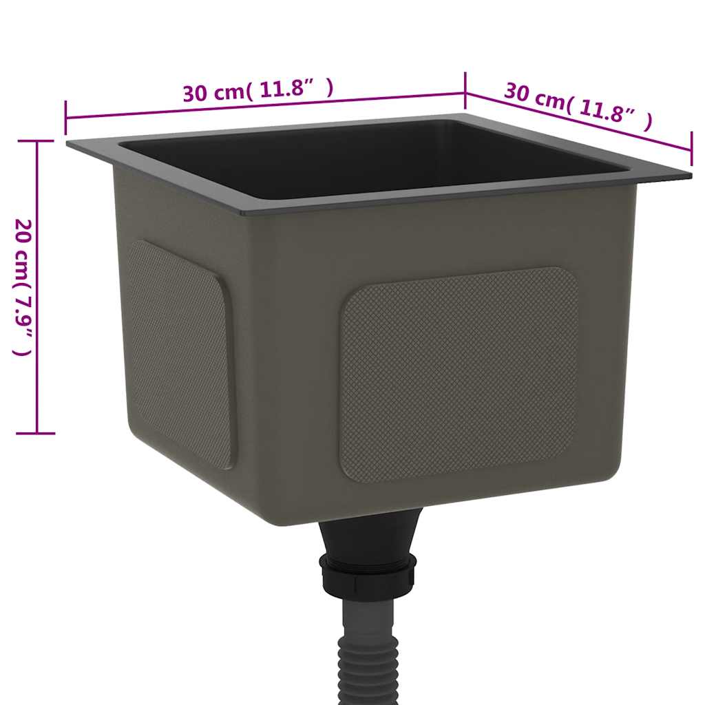Handmade Kitchen Sink Black Stainless Steel