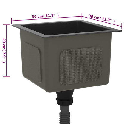 Handmade Kitchen Sink Black Stainless Steel