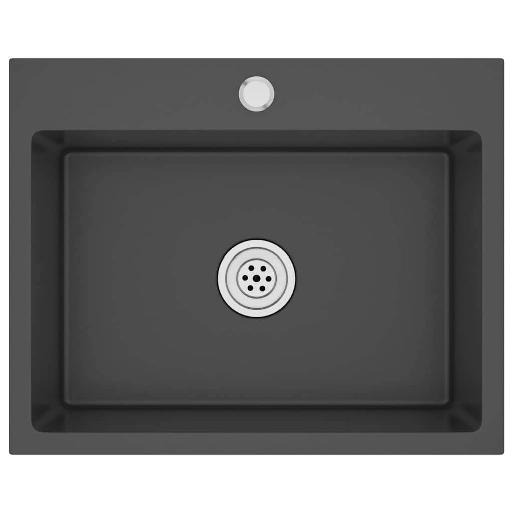 Handmade Kitchen Sink Black Stainless Steel