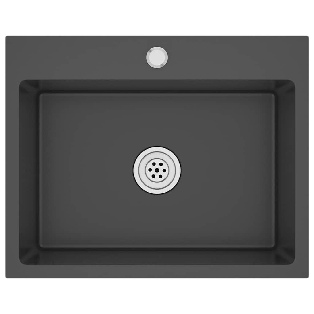 Handmade Kitchen Sink Black Stainless Steel