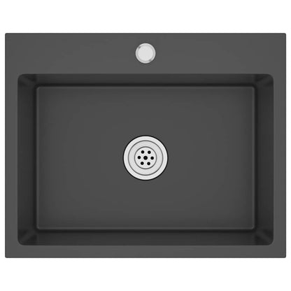 Handmade Kitchen Sink Black Stainless Steel