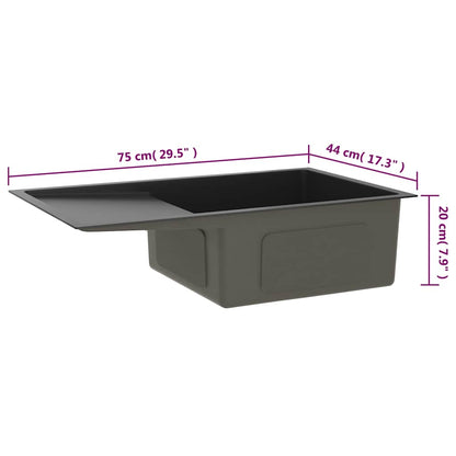 Handmade Kitchen Sink Black Stainless Steel