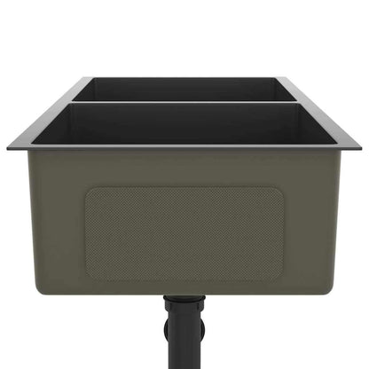 Handmade Kitchen Sink Black Stainless Steel