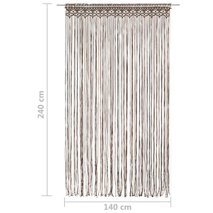 Macrame Curtain Taupe 140x240 cm Cotton