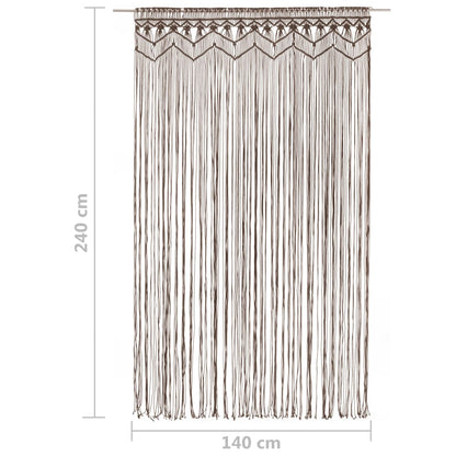Macrame Curtain Taupe 140x240 cm Cotton