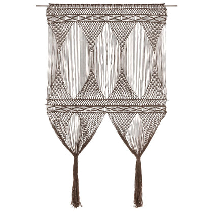 Macrame Curtain Taupe 140x240 cm Cotton
