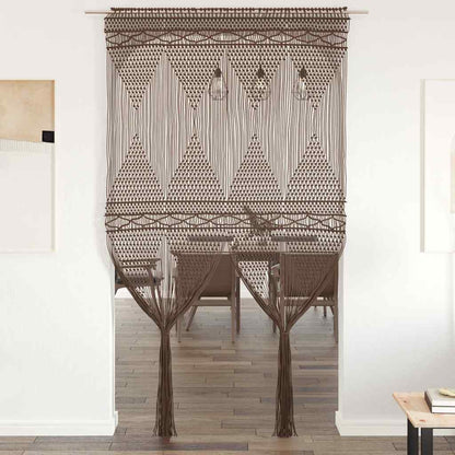Macrame Curtain Taupe 140x240 cm Cotton