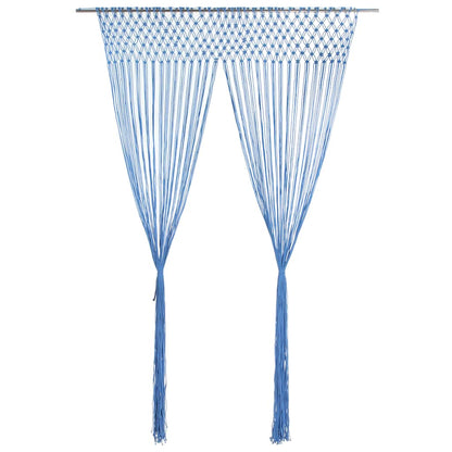 Macrame Curtain Blue 140x240 cm Cotton