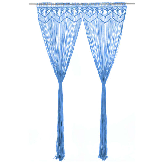 Macrame Curtain Blue 140x240 cm Cotton