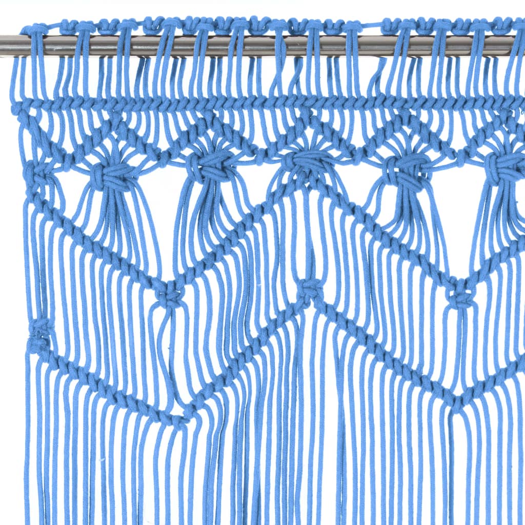 Macrame Curtain Blue 140x240 cm Cotton