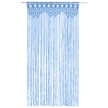 Macrame Curtain Blue 140x240 cm Cotton
