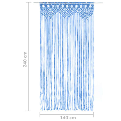 Macrame Curtain Blue 140x240 cm Cotton
