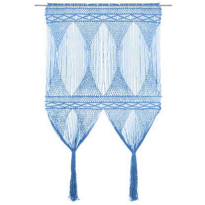 Macrame Curtain Blue 140x240 cm Cotton